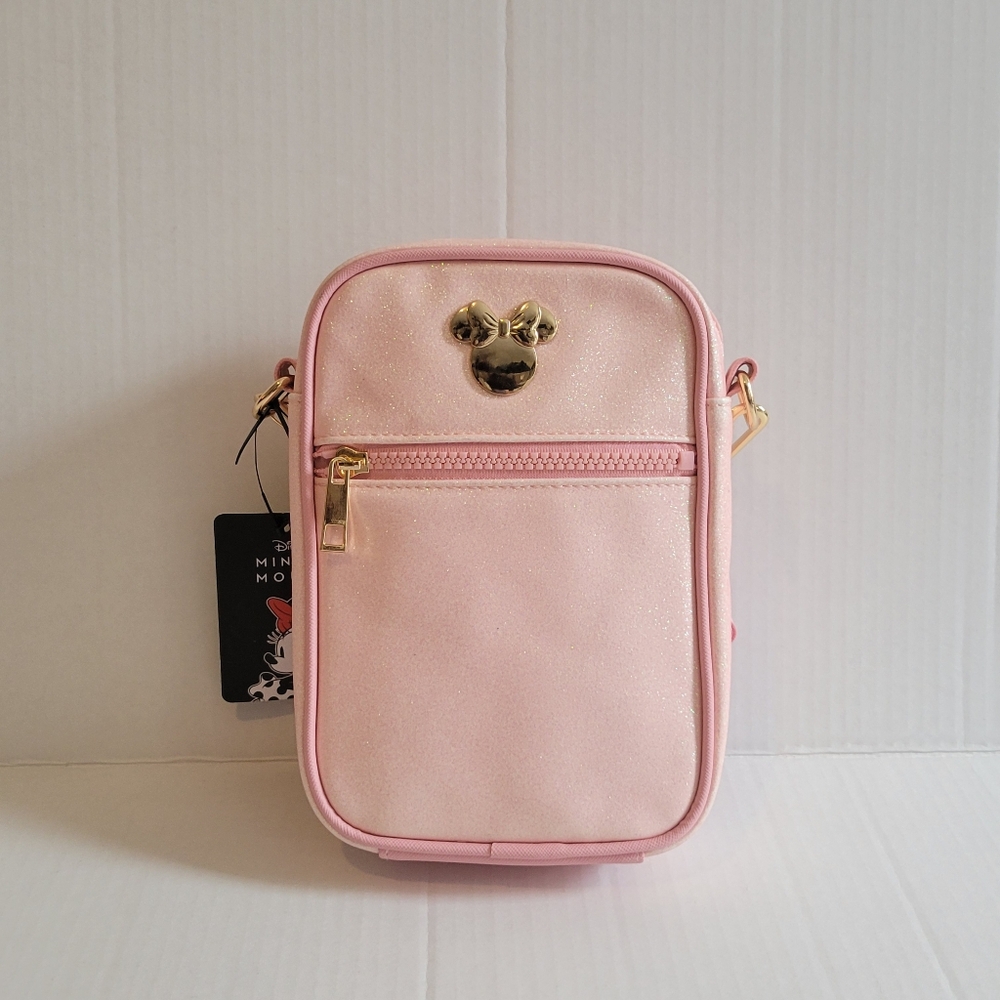 Bioworld x Minnie Mouse Pink Glitter Crossbody Bag